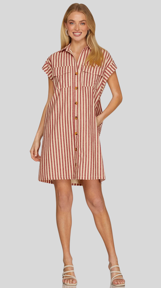 Bella Red Stripe Dress
