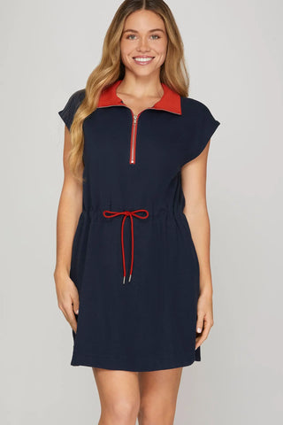 Jennifer Navy/Red Dress