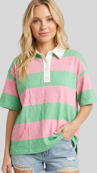 Libby Green/Pink Top
