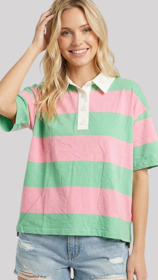 Libby Green/Pink Top