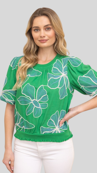 Ivy Green Floral Top