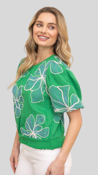 Ivy Green Floral Top