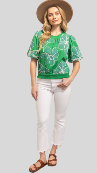 Ivy Green Floral Top