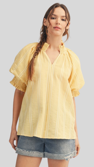 Lizzie Yellow Ruffle Top