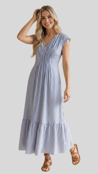 Iris Blue Stripe Dress