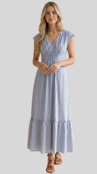 Iris Blue Stripe Dress