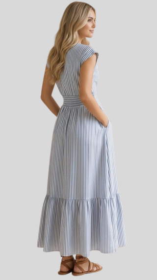 Iris Blue Stripe Dress