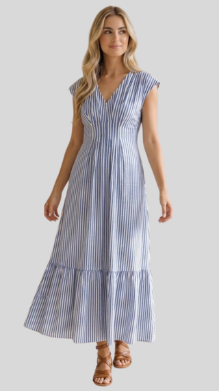 Iris Blue Stripe Dress