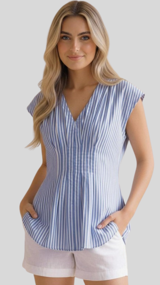 Samantha Blue Stripe Top