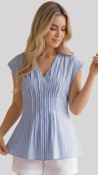 Samantha Blue Stripe Top