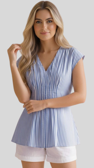 Samantha Blue Stripe Top