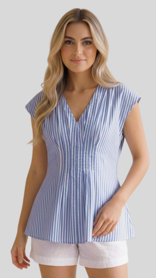 Samantha Blue Stripe Top