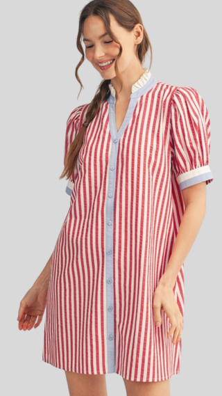 Cy Red Stripe Dress