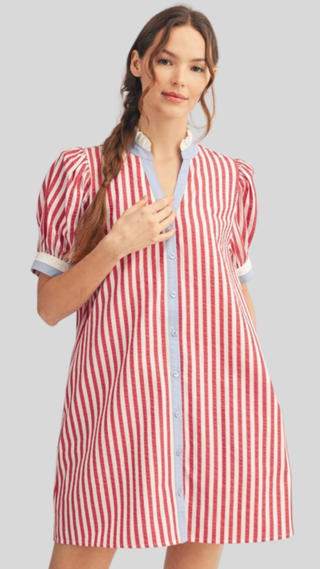 Cy Red Stripe Dress