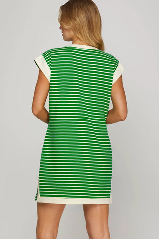 Stella Green Stripe Dress Shop Pink Suitcase Stella Green Stripe Dress Shop Pink Suitcase