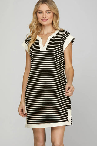 Stella Black Stripe Dress
