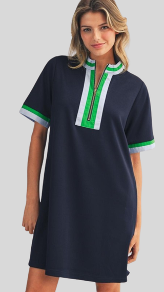 Celia Navy Ribbon Dress