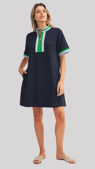Celia Navy Ribbon Dress