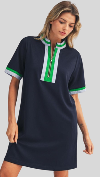 Celia Navy Ribbon Dress