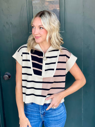 Melinda Ecru Stripe Sweater