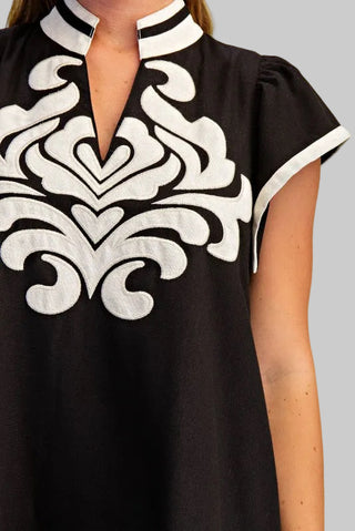 Janie Black Print Dress