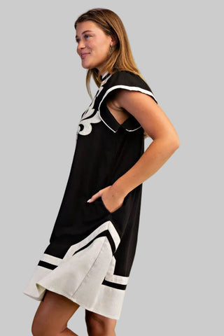 Janie Black Print Dress