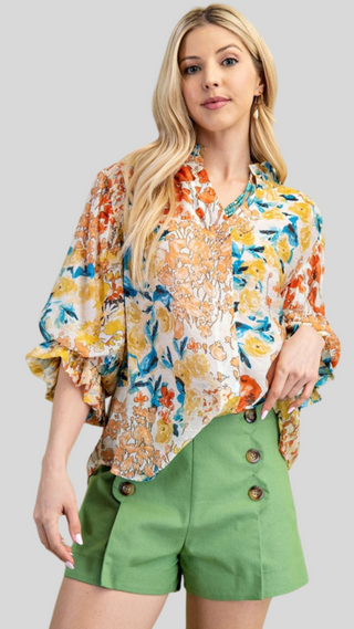 Sadie Sunset Print Top
