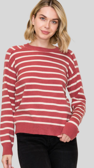 Callie Marsala Stripe Sweater