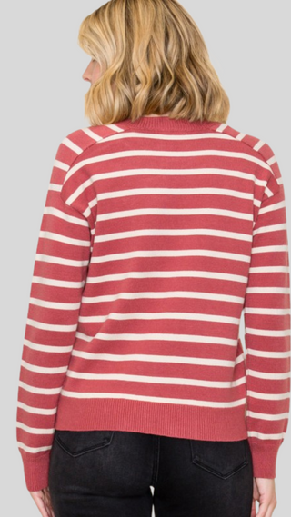 Callie Marsala Stripe Sweater