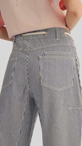 Margo Navy/White Drawstring Pant
