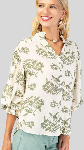 Brenda Sage Print Top