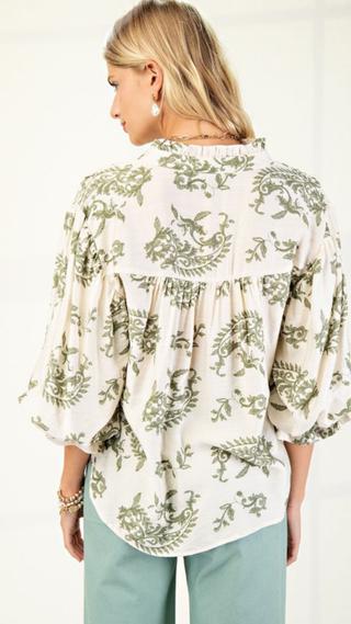 Brenda Sage Print Top
