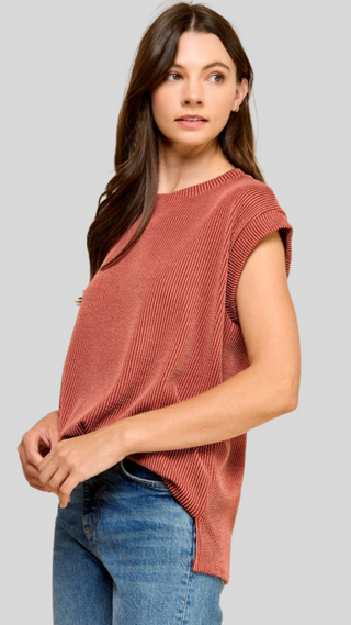 Ivy Rust Ribbed Top