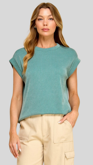 Ivy Seafoam Ribbed Top