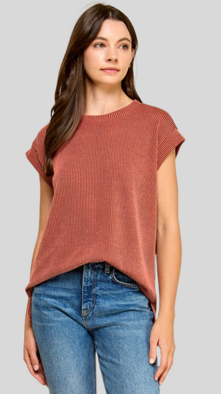 Ivy Rust Ribbed Top