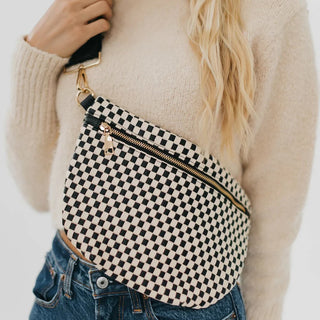 Carly Black Checkered Bag