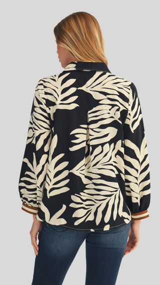 Avery Black/Cream Print Shirt