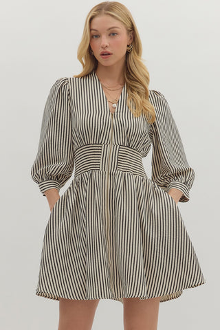 Dylan Black Stripe Dress
