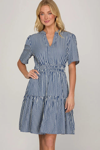 Charlie Blue Stripe Dress
