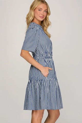 Charlie Blue Stripe Dress