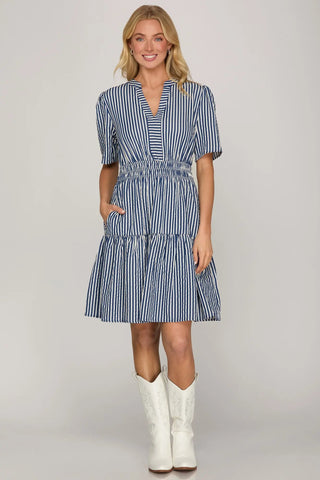Charlie Blue Stripe Dress