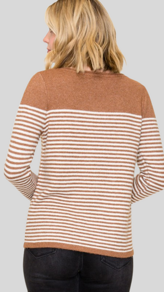 Juliette Camel Stripe Sweater