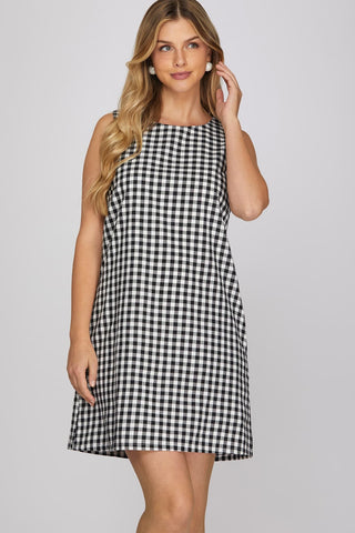 Lane Black/White Gingham Dress