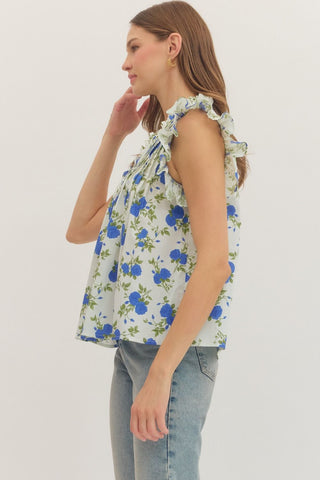 Ella Bluebell Ruffle Blouse