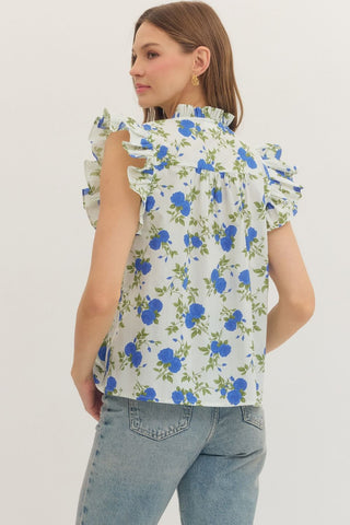 Ella Bluebell Ruffle Blouse