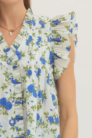 Ella Bluebell Ruffle Blouse
