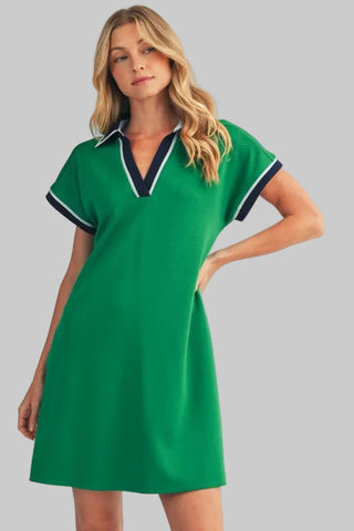 Millie Green Contrast Dress