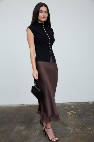 Brooke Black Mock Neck Top