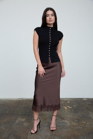 Brooke Black Mock Neck Top