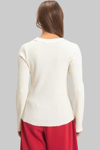Heidi Cream Waffle Top